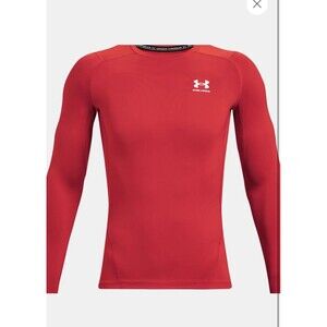 NWT Under Armour Men's Heatgear Long Sleeve Compression Fit Shirt Red Large L